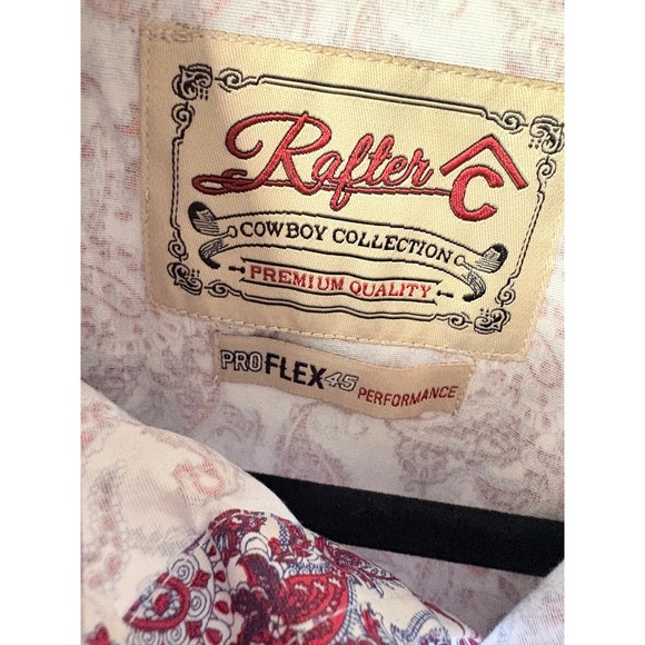Rafter C Cowboy Collection Short Sleeve Button‎ Up Shirt Small Paisley - Picture 3 of 12
